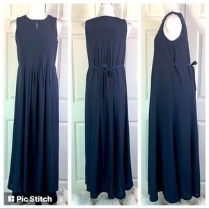 ASOS Maternity Pleated Maxi Navy Blue Dress